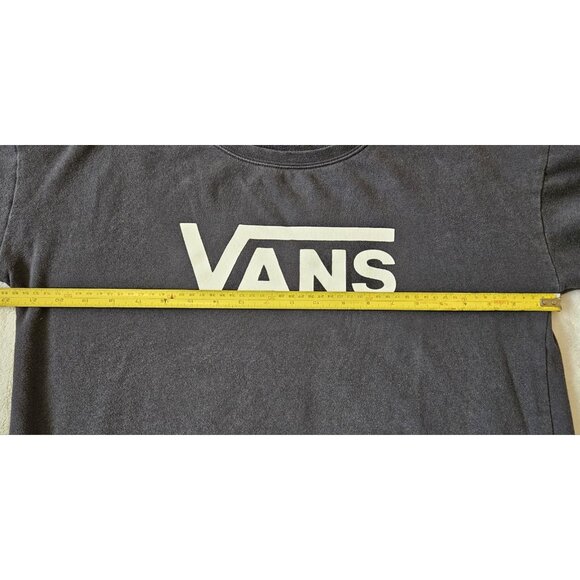 Vans Sweatshirt Womens Large Black Long Sleeve Pullover Checker Sleeve - Picture 10 of 13